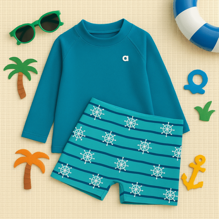 kit 50 Conjuntos Moda Praia UV50+ de 1 a 12 anos – Sortido! - Imagem 7