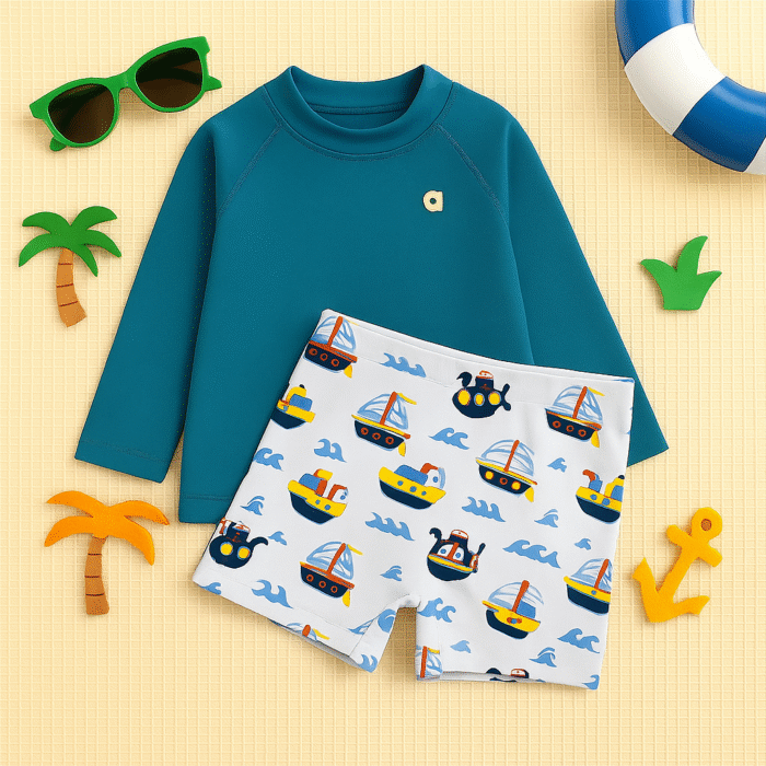 kit 50 Conjuntos Moda Praia UV50+ de 1 a 12 anos – Sortido! - Imagem 15