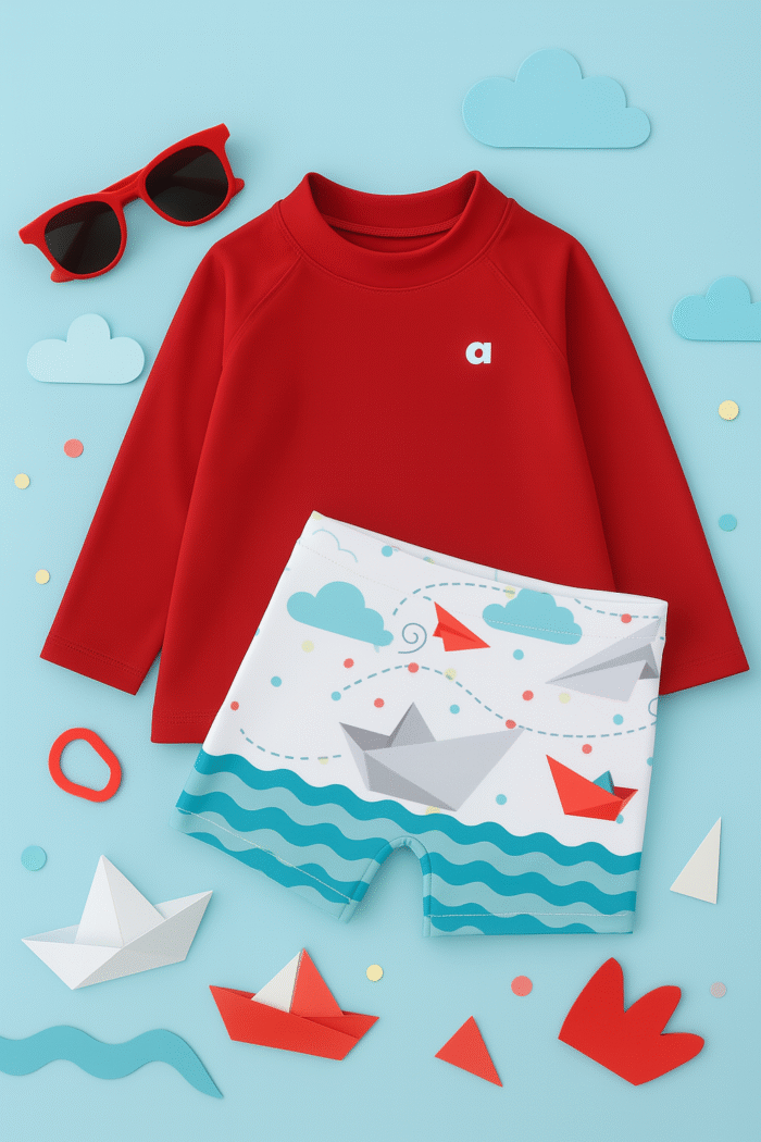 kit 50 Conjuntos Moda Praia UV50+ de 1 a 12 anos – Sortido! - Imagem 9