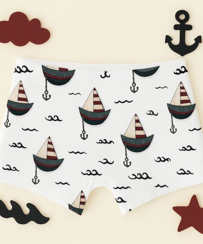 Sunga Box Infantil UV50+ Barco Vinho