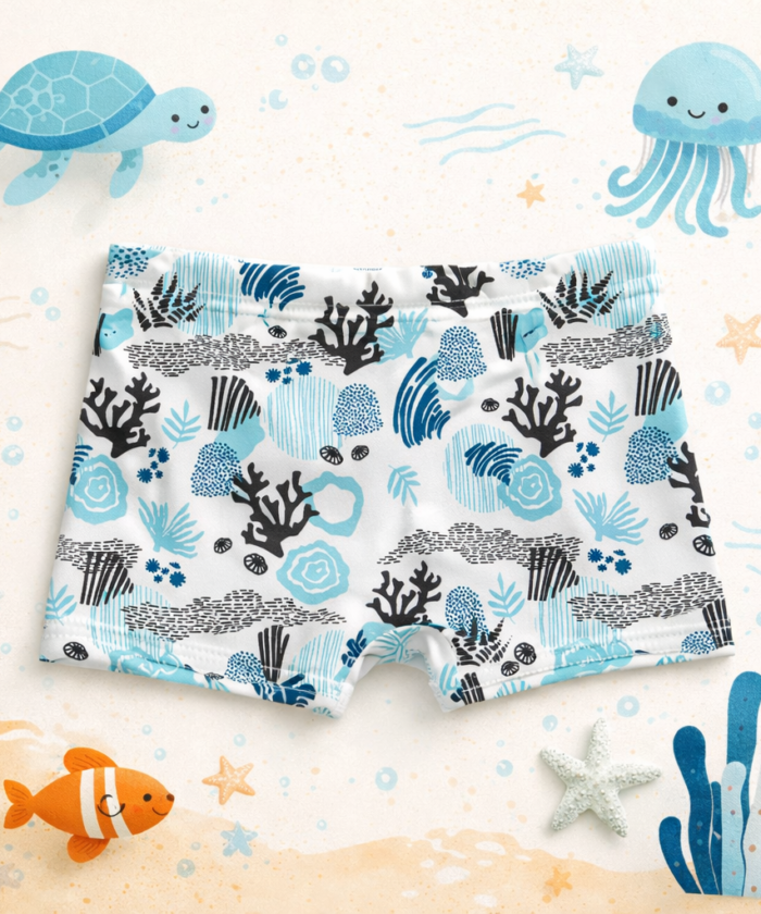 Sunga Box Infantil UV50+ Algas Azul