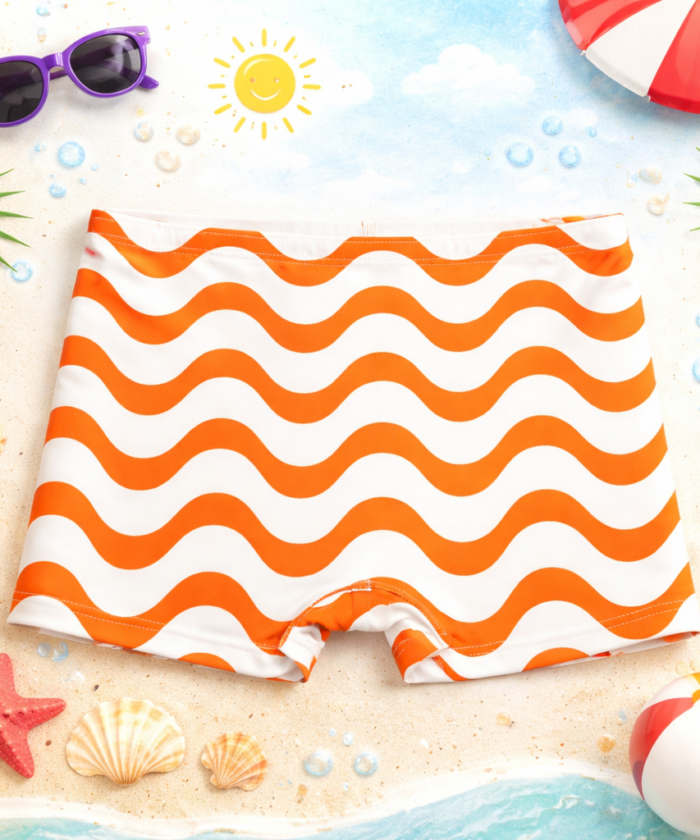 Sunga Box Infantil UV50+ Listrado Laranja